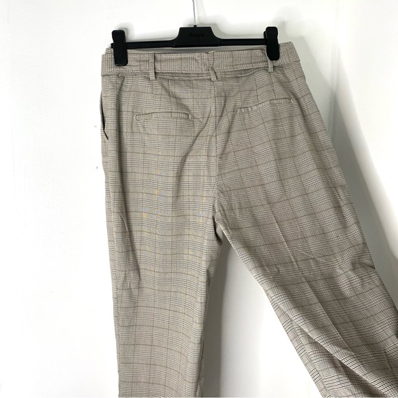 Joie Grey Plaid Tie Waist Straight Leg Trousers - Picture 8 of 12